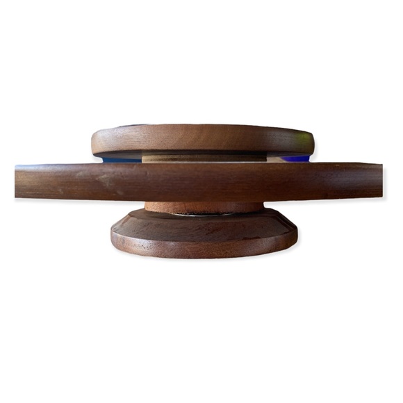 MCM turntable lazy susan with 6 smoky glass removable dishes - Picture 3 of 5